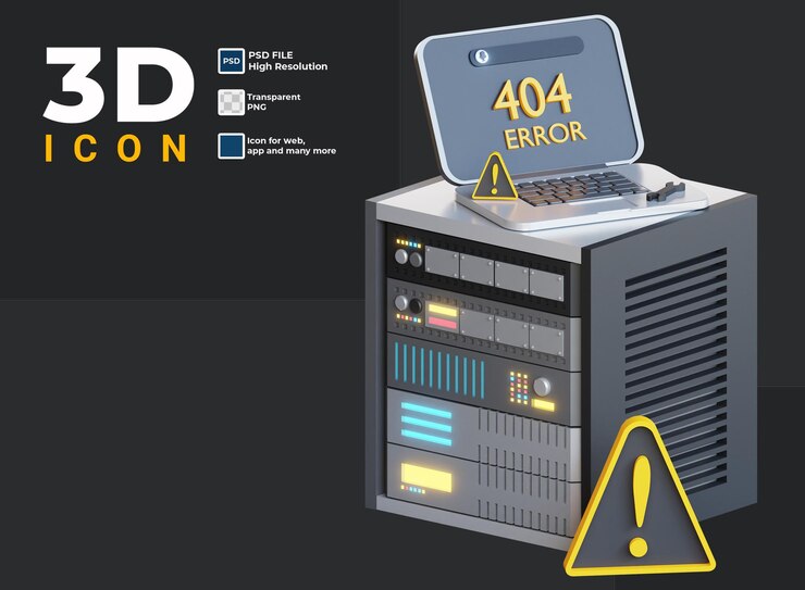 PSD ikon kesalahan server 3d