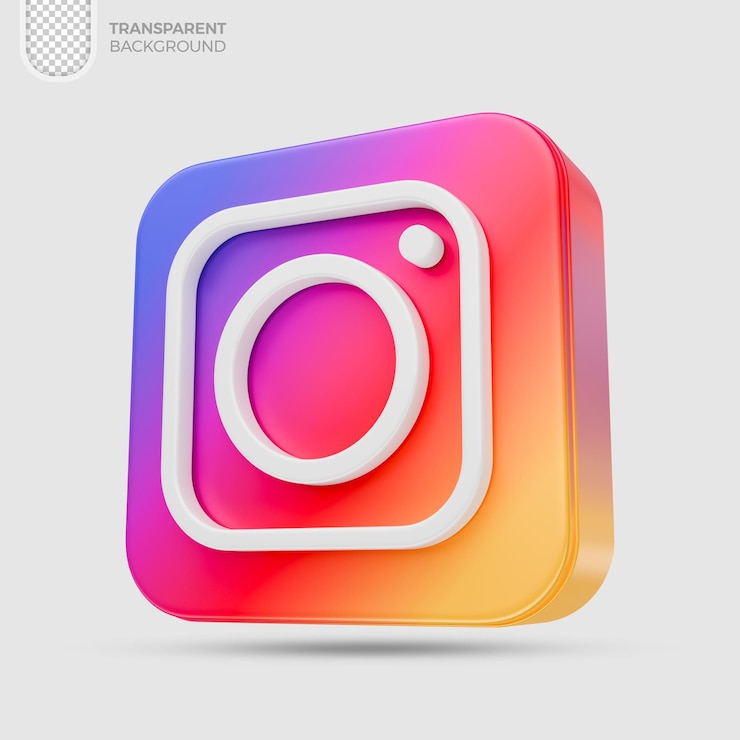 PSD ikon logo instagram render 3d
