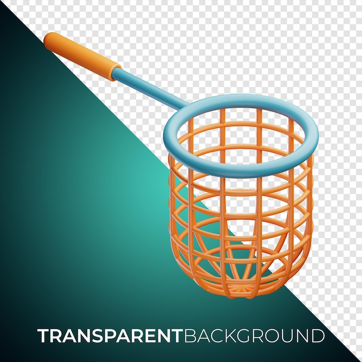 PSD ikon memancing premium render 3d pada latar belakang terisolasi