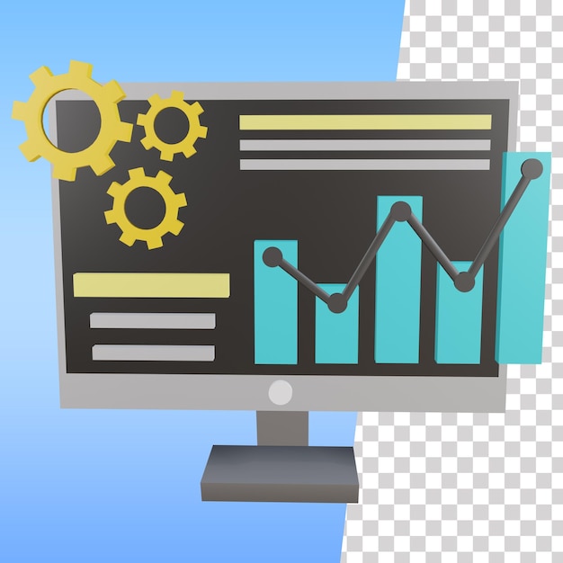 Ikon Model 3D Ilustrasi Bisnis Grafik 1