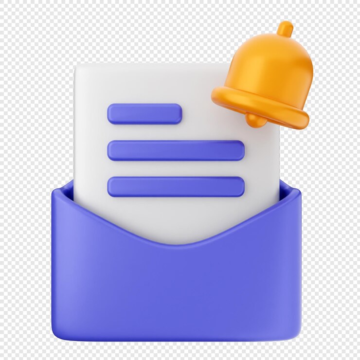 PSD ikon notifikasi 3d bel pengingat peringatan
