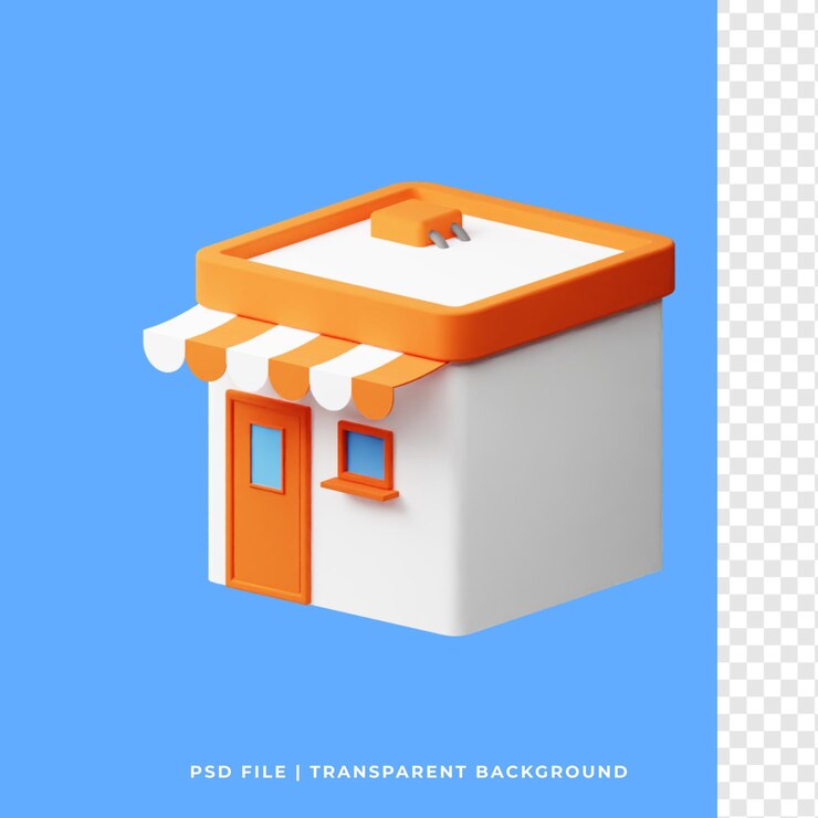 PSD ikon toko render 3d