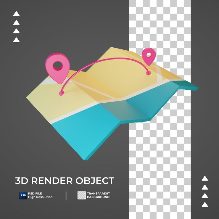PSD ikona 3d mapové lokace