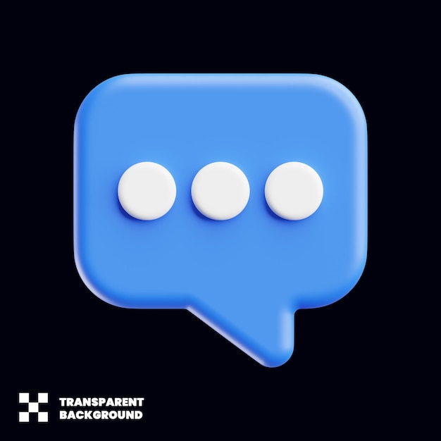 Ikona dialogové bubliny v minimalistickém 3D provedení