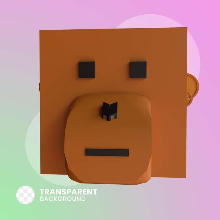 PSD ikona zvířecí hlavy 3d ilustrace