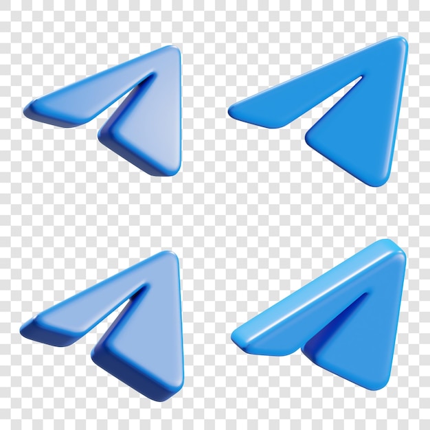 Ikonen für 3D-Telegramm-Papierflugzeuge