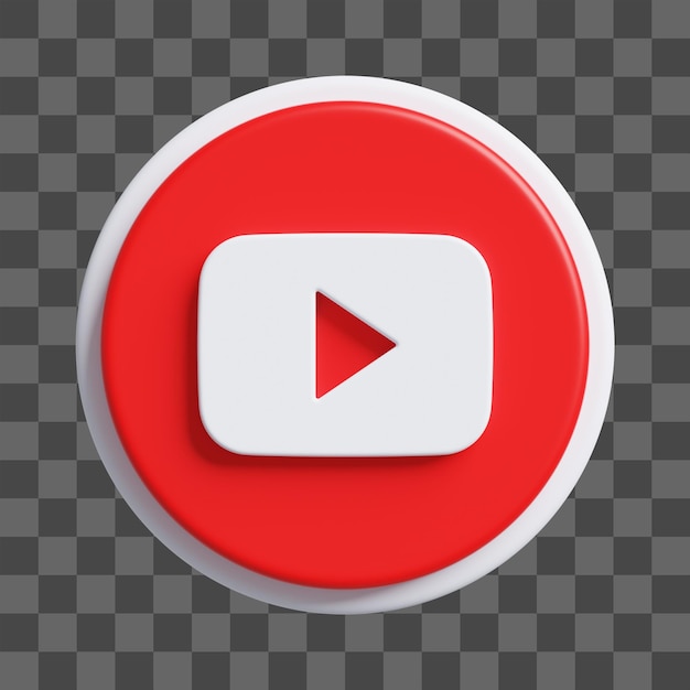 Ikonen für soziale Medien auf Youtube 3D