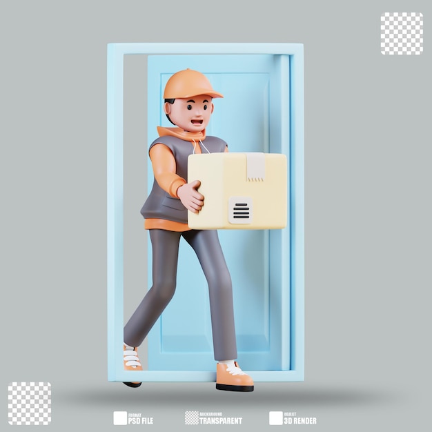 Il 3D Illustration Courier ha aperto la porta