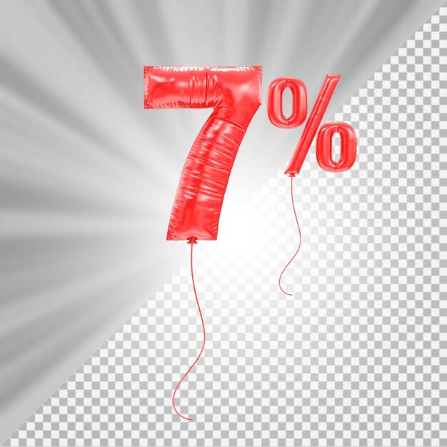 Il 7% offre palloncini in rendering 3D