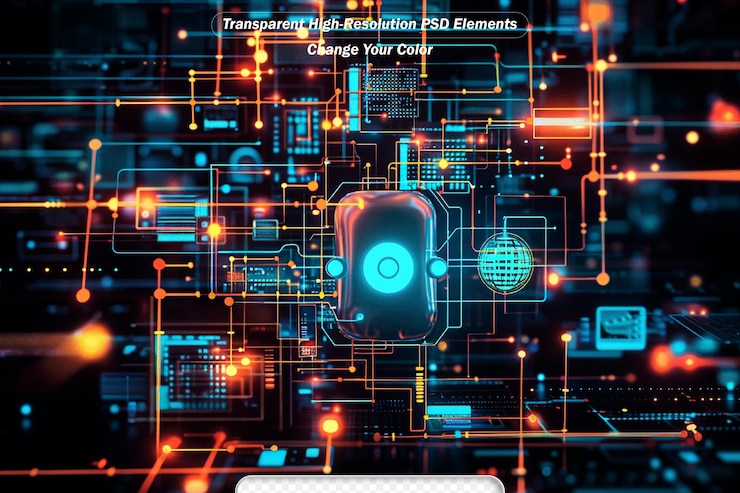 PSD il background tecnologico della scheda madre del computer astratto può essere utilizzato nella descrizione