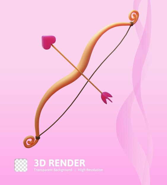 Il biglietto di S. Valentino dell'illustrazione 3d con la freccia di amore può essere usato per la stampa dell'infografica dell'app web