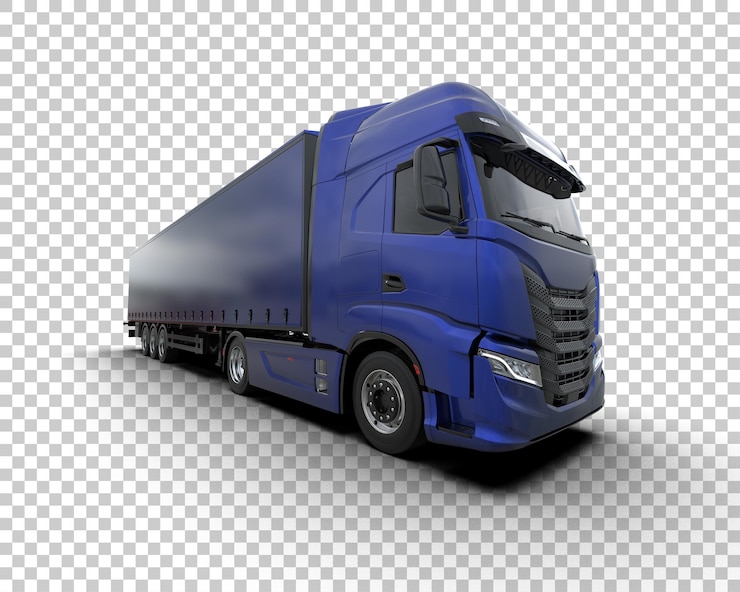 PSD il camion merci è isolato sullo sfondo dell'illustrazione 3d