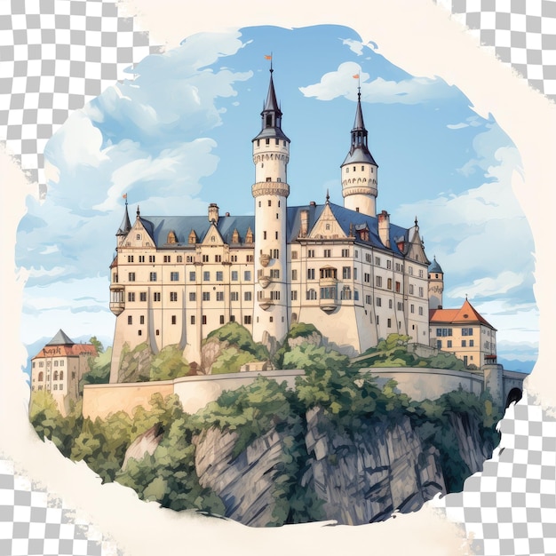 Il castello di Sigmaringen, un castello tedesco, su uno sfondo trasparente