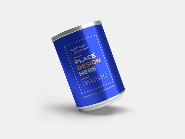 Il cibo può Packaging Design Mockup isolato