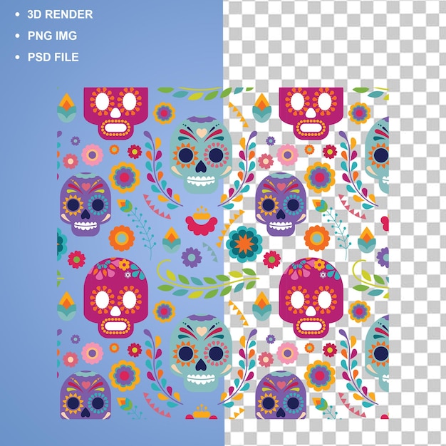 Il colorato disegno del Day of the Dead Skull