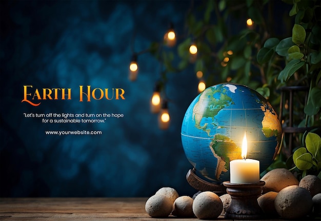 Il concetto dell'Ora della Terra la tranquillità di un giardino a lume di candela durante l'Orario della Terra