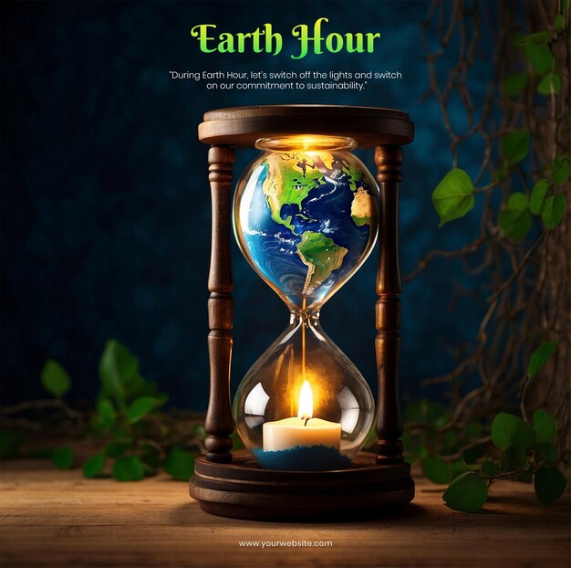Il concetto dell'Ora della Terra, una clessidra a lume di candela, rappresenta lo spirito dell'Orario della Terra.