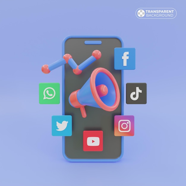 Il concetto di pubblicità e promozione utilizzando vari tipi di social media