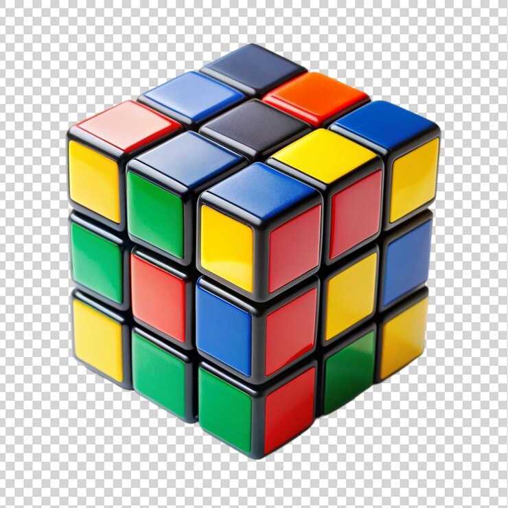 PSD il cubo di rubik isolato su uno sfondo trasparente