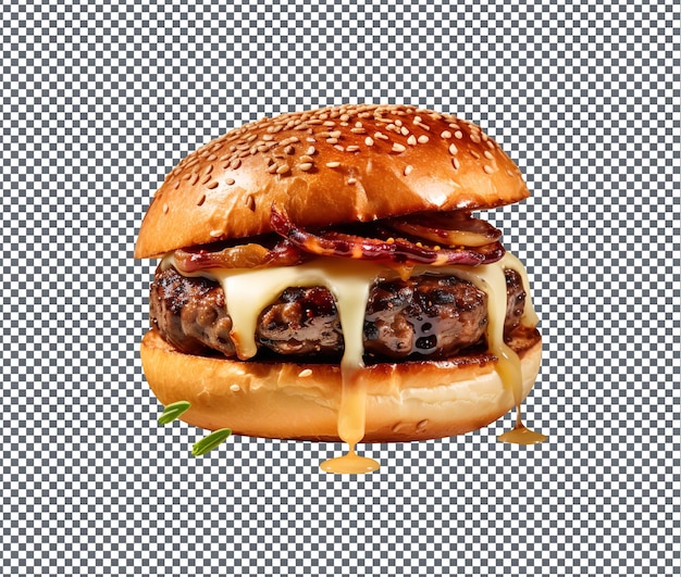 Il delizioso e delizioso Fig Burger Beef isolato su uno sfondo trasparente