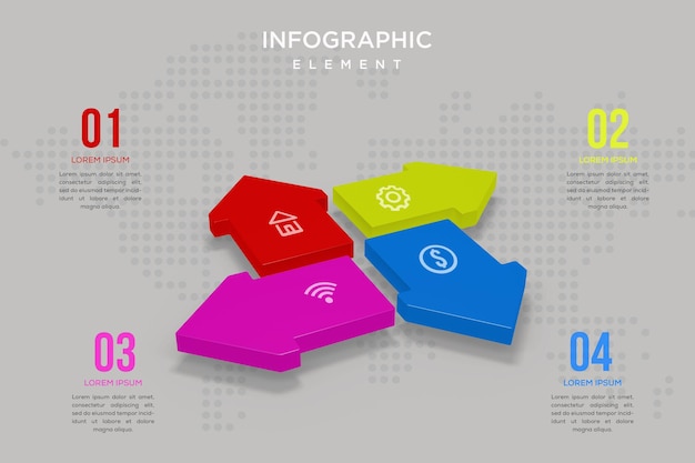 Il design del modello di infografica timeline può essere utilizzato per il rapporto annuale del diagramma di layout del flusso di lavoro