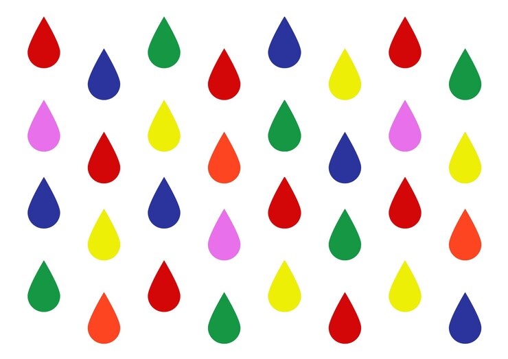 PSD il disegno colorato delle gocce di pioggia