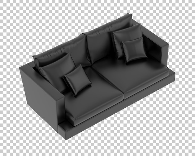 Il divano isolato su uno sfondo trasparente illustrazione di rendering 3D