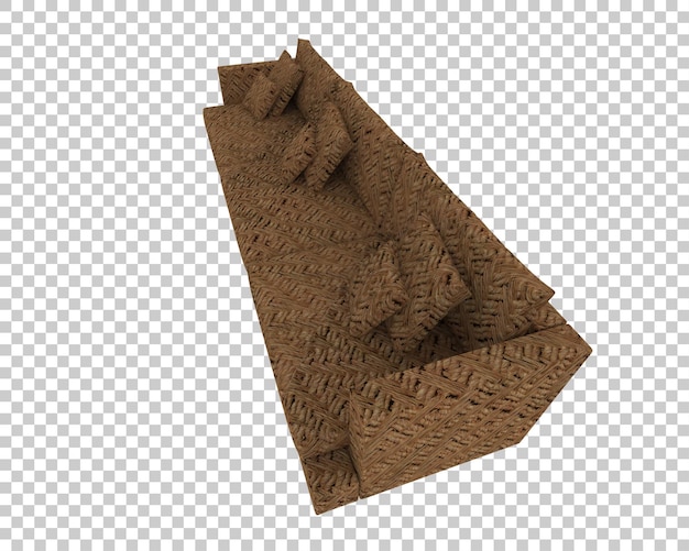 Il divano isolato su uno sfondo trasparente illustrazione di rendering 3D