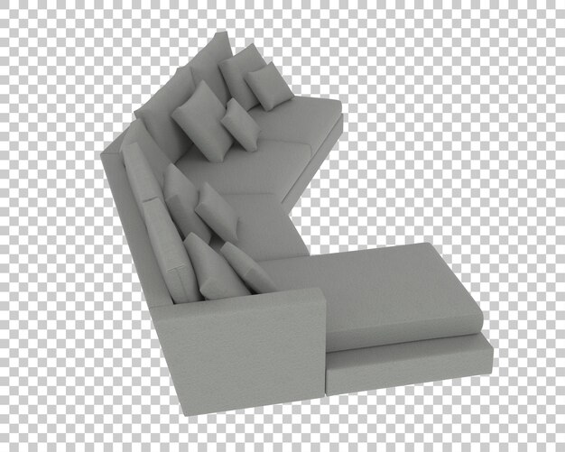 Il divano isolato su uno sfondo trasparente illustrazione di rendering 3D