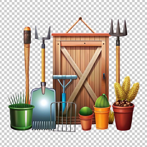 PSD il existe de nombreux types d'outils de jardinage et de fleurs.