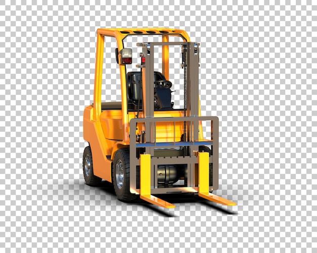 Il forklift è isolato sullo sfondo dell'illustrazione 3D