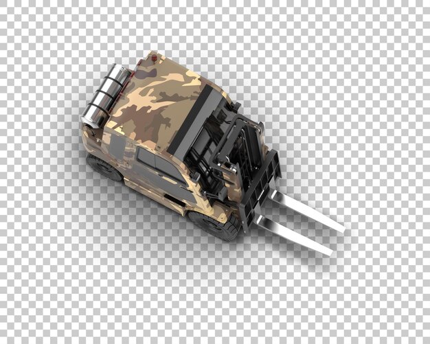 Il forklift è isolato sullo sfondo dell'illustrazione 3D