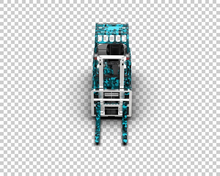 PSD il forklift è isolato sullo sfondo dell'illustrazione 3d