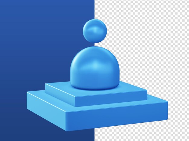il fumetto 3d rende le icone blu degli uomini d'affari con il podio per i progetti di annunci di app mobili web UI UX