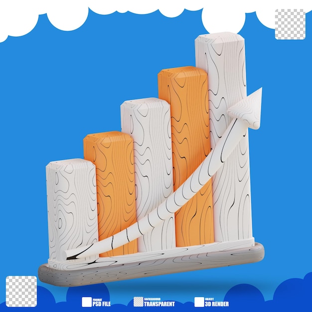 il grafico commerciale dell'illustrazione 3d è aumentato 2