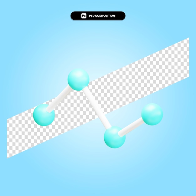 Il grafico statistico 3d rende l'illustrazione isolata
