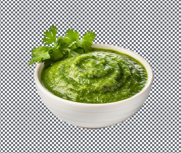 Il gustoso coriandolo Chutney isolato su uno sfondo trasparente