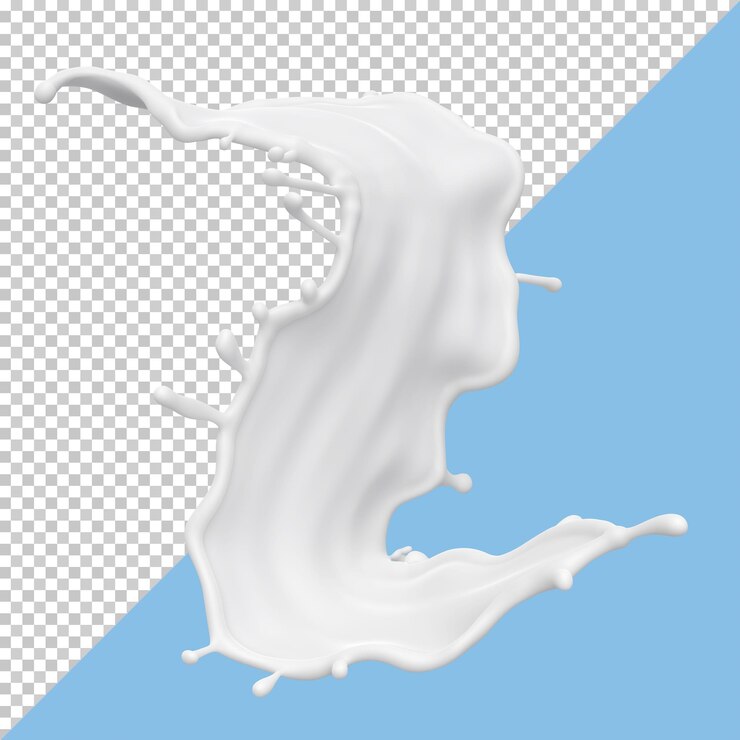 Il latte spruzza isolato su fondo