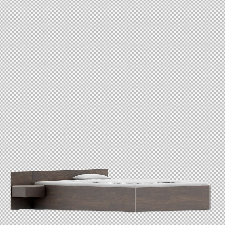 PSD il letto 3d isometrico rende