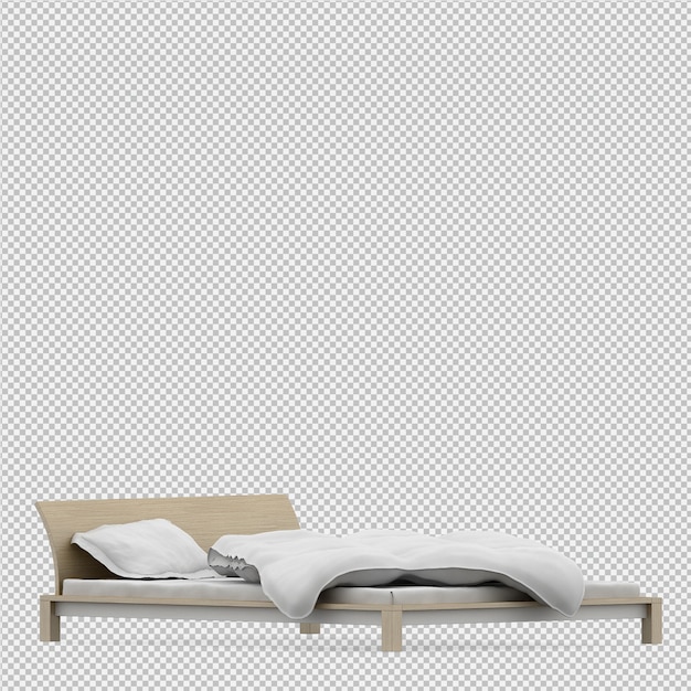 Il letto 3D isometrico rende