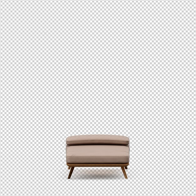 Il letto isometrico 3D rende isolato