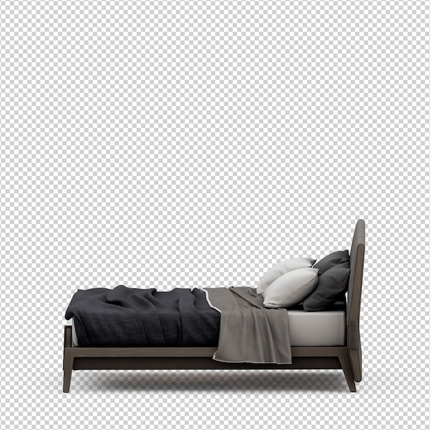 Il letto isometrico 3D rende isolato