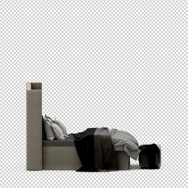 Il letto isometrico 3D rende isolato
