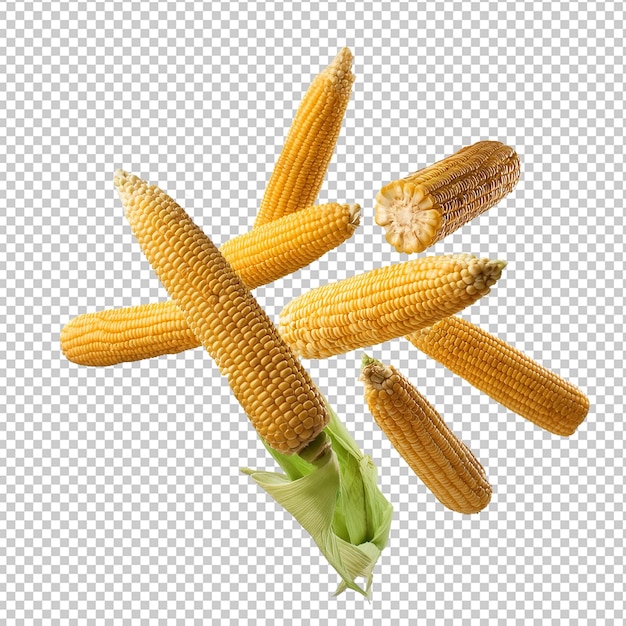 Il mais è su un bastone e il mais è verde