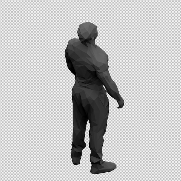 Il maschio isometrico 3D rende