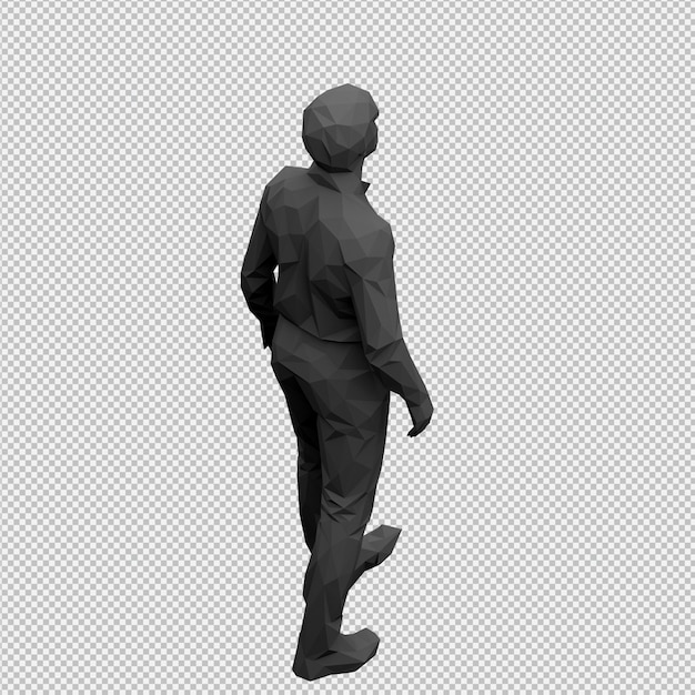 Il maschio isometrico 3D rende