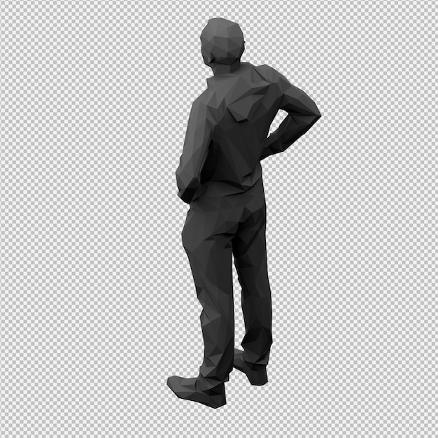 Il maschio isometrico 3D rende