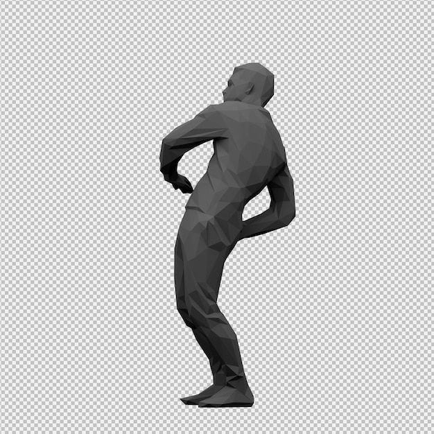 Il maschio isometrico 3D rende