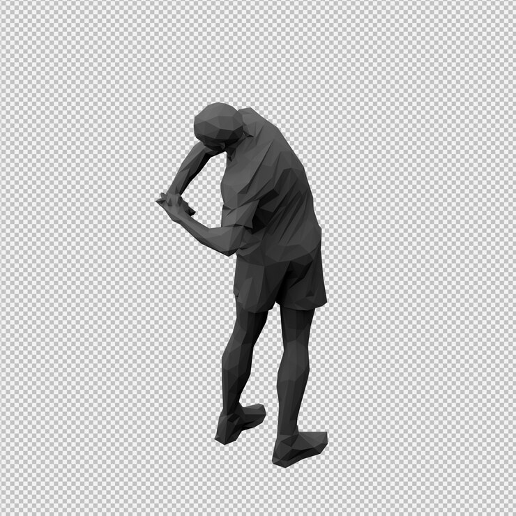 PSD il maschio isometrico 3d rende