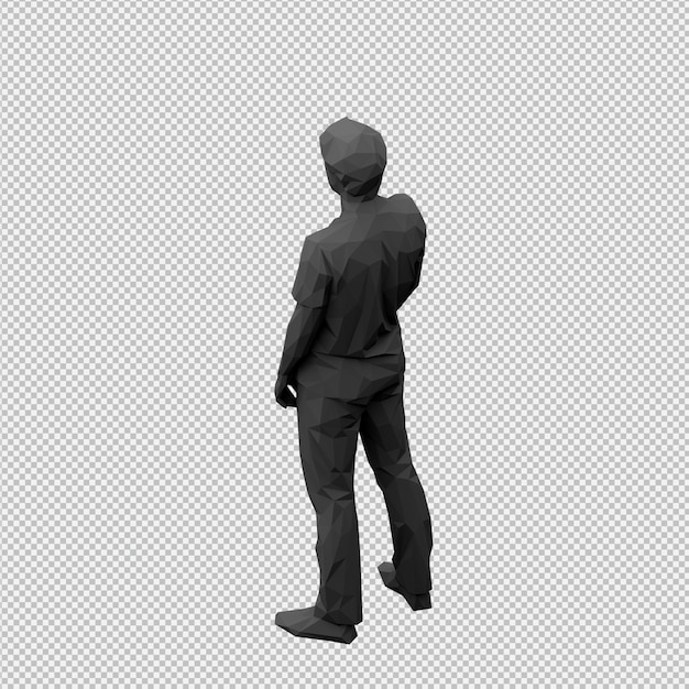 Il maschio isometrico 3D rende